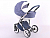 Коляска детская 2 в 1 LONEX COMFORT COMF-07 синий, Louis Vuitton